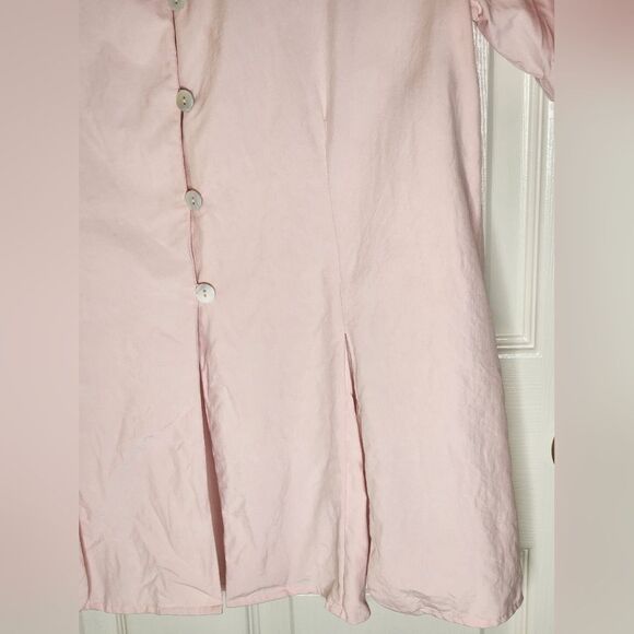 Silk House L 100% SILK Pink  Shrtslv Split Hem Buttons Up Women TopBlouse Shirt - Picture 5 of 7